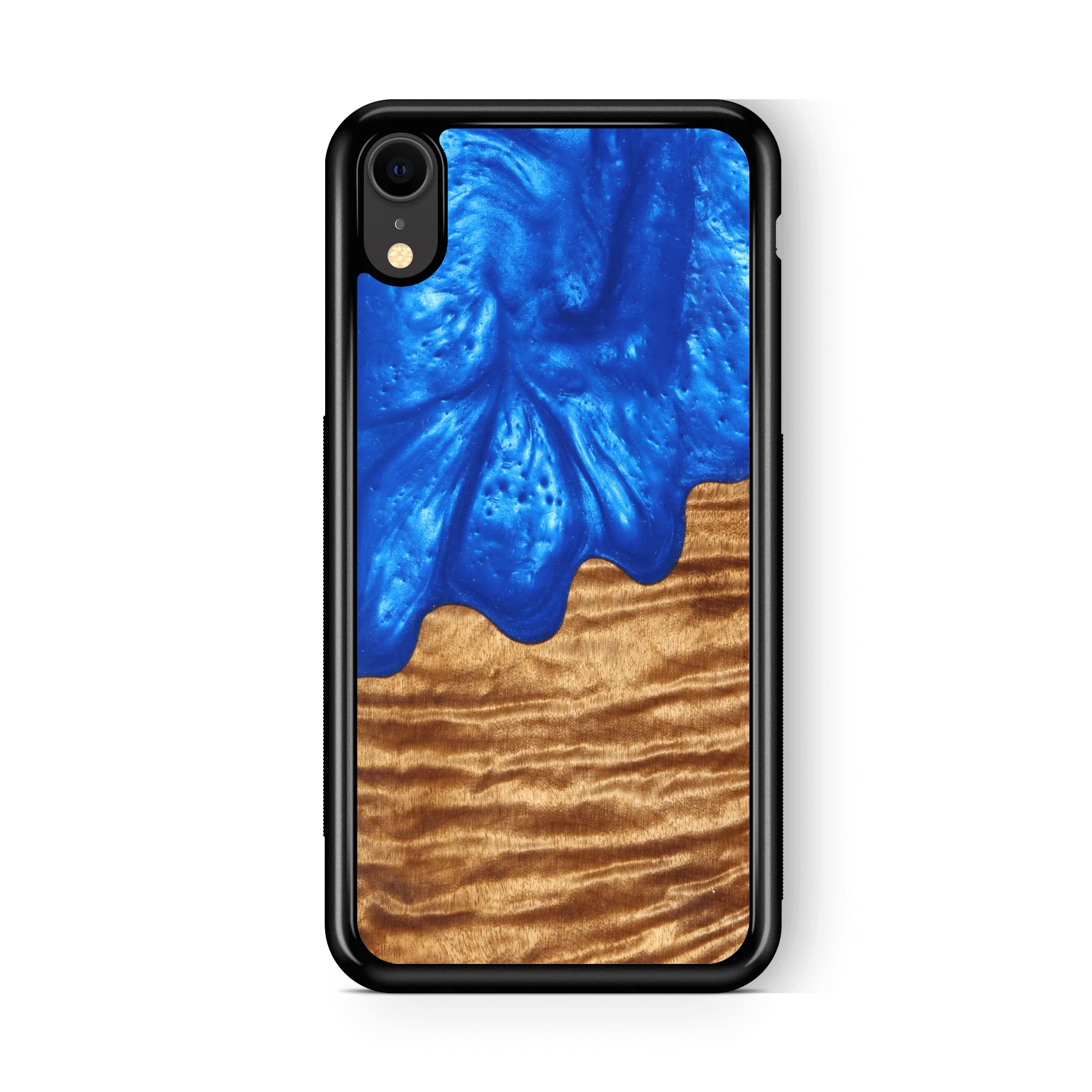 Slim Resin & Wood iPhone Case (Coastline Collection - Diver's Blue)