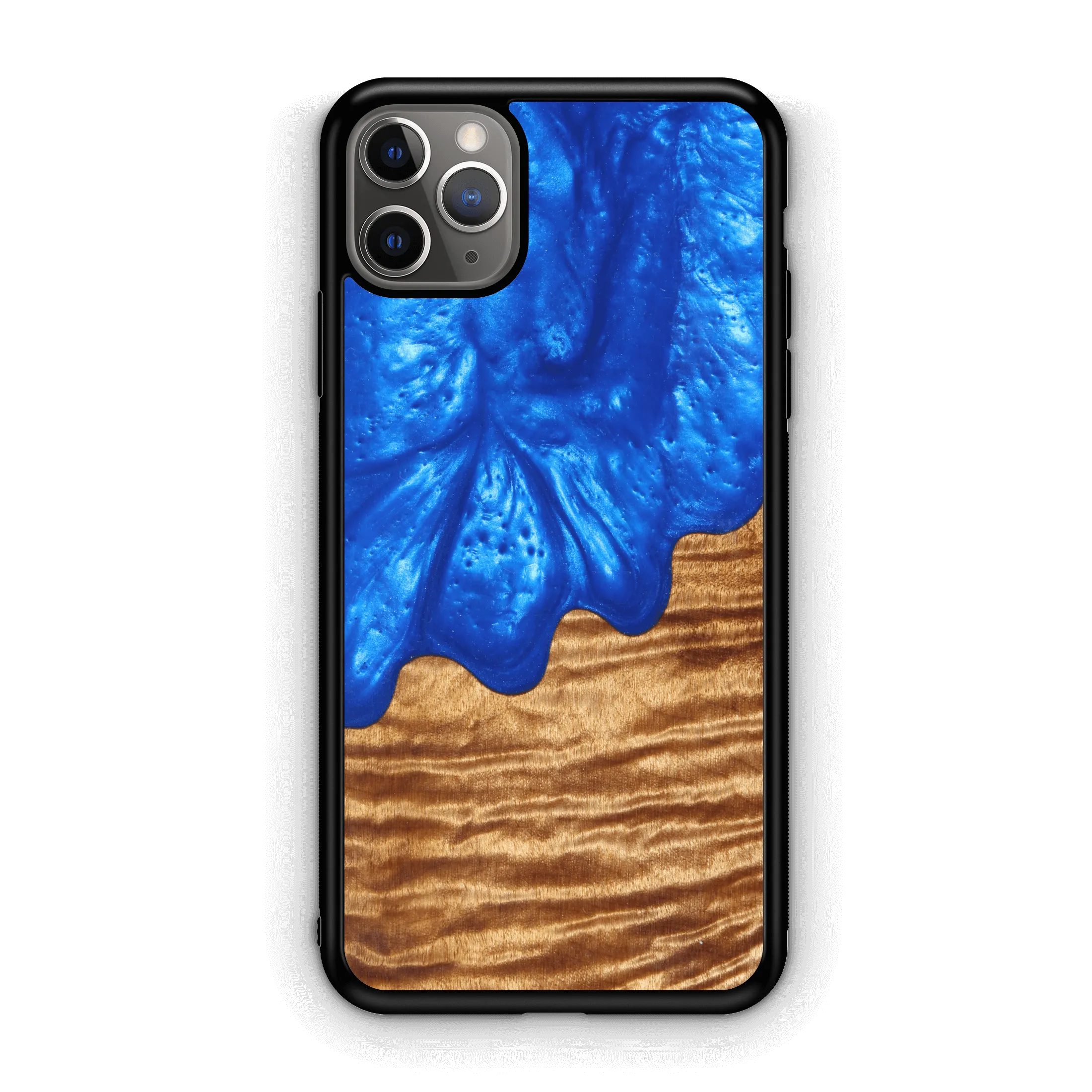 Slim Resin & Wood iPhone Case (Coastline Collection - Diver's Blue)
