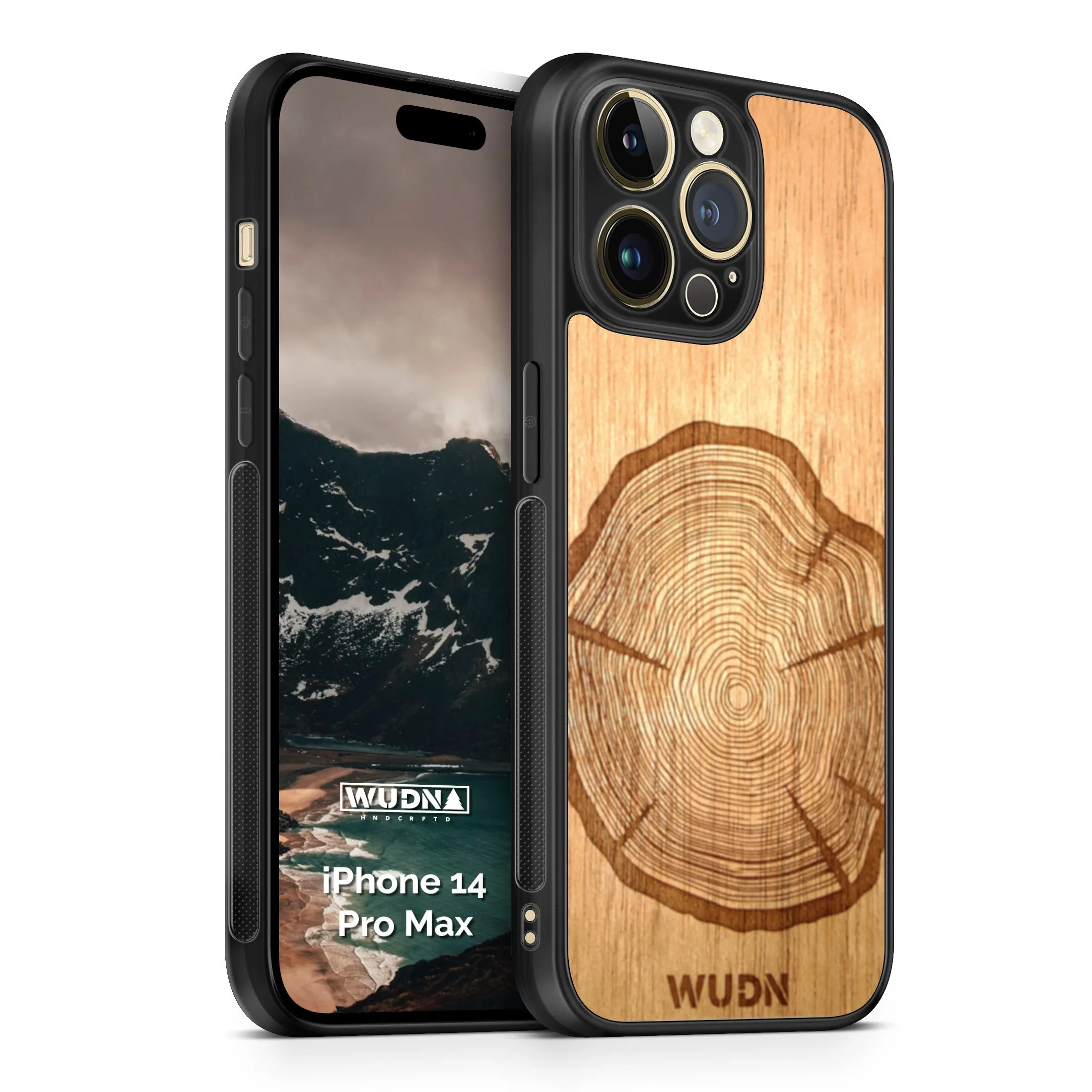 Slim Wooden iPhone Case (Tree Stump in Mahogany)