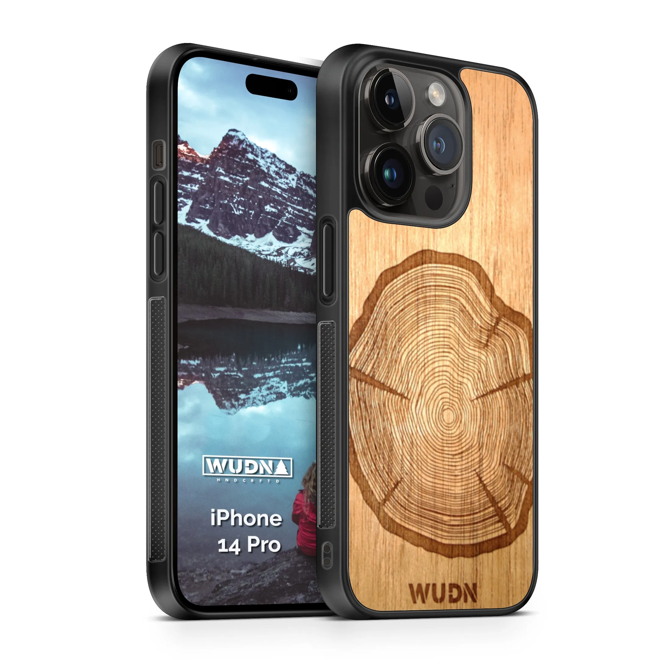 Slim Wooden iPhone Case (Tree Stump in Mahogany)