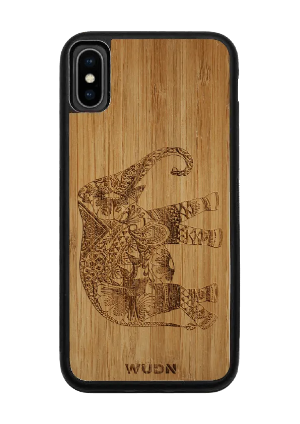 Slim Wooden Phone Case (Bamboo Asian Elephant)