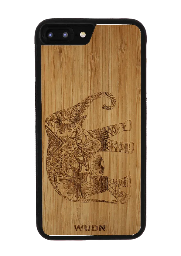 Slim Wooden Phone Case (Bamboo Asian Elephant)