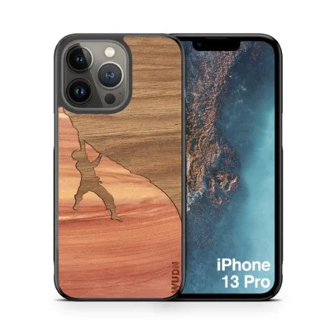 Slim Wooden Phone Case (Rock Climber Inlay)
