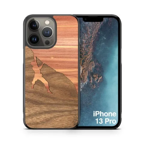 Slim Wooden Phone Case (Rock Climber Inlay)