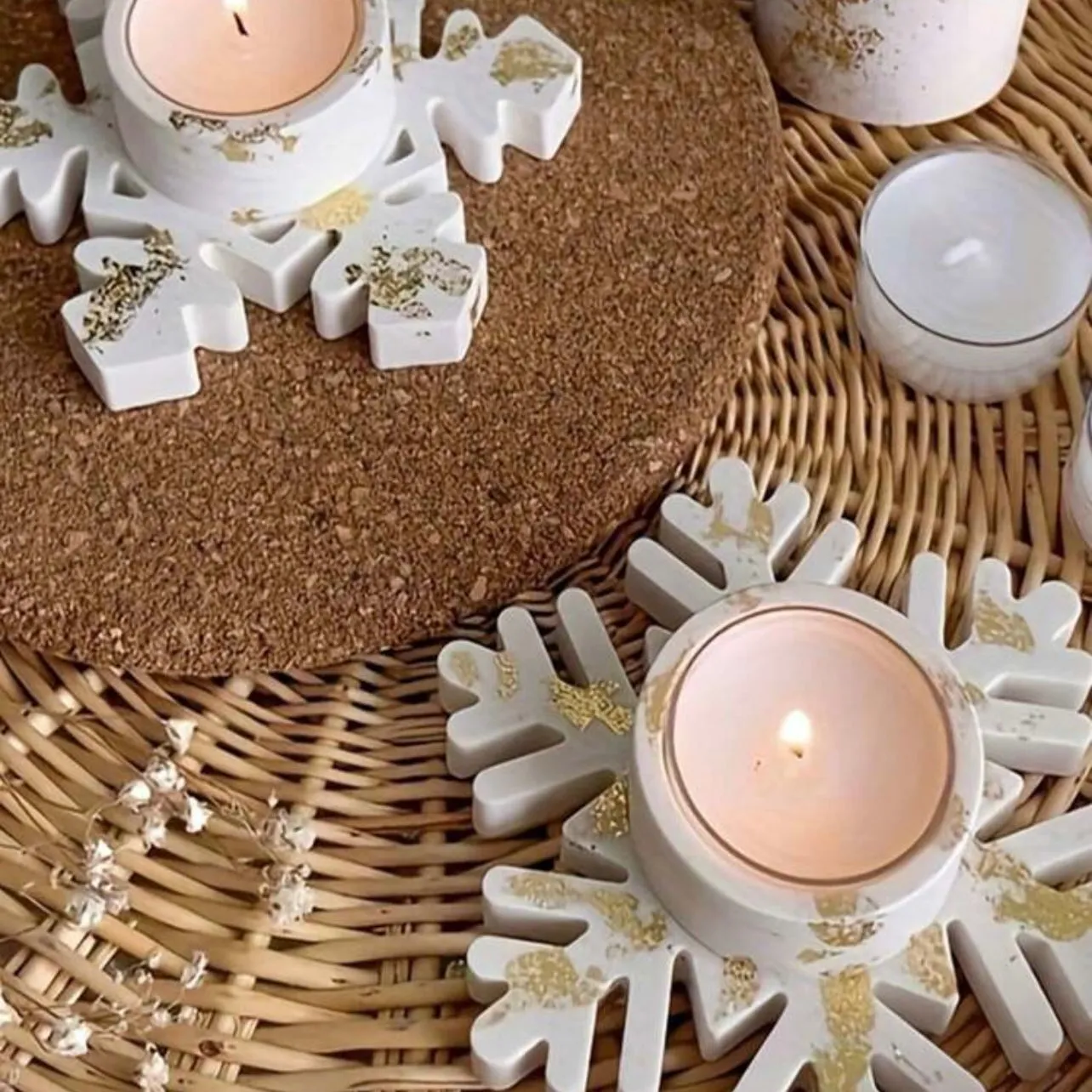 Snowflake Candle Holder Silicone Mold