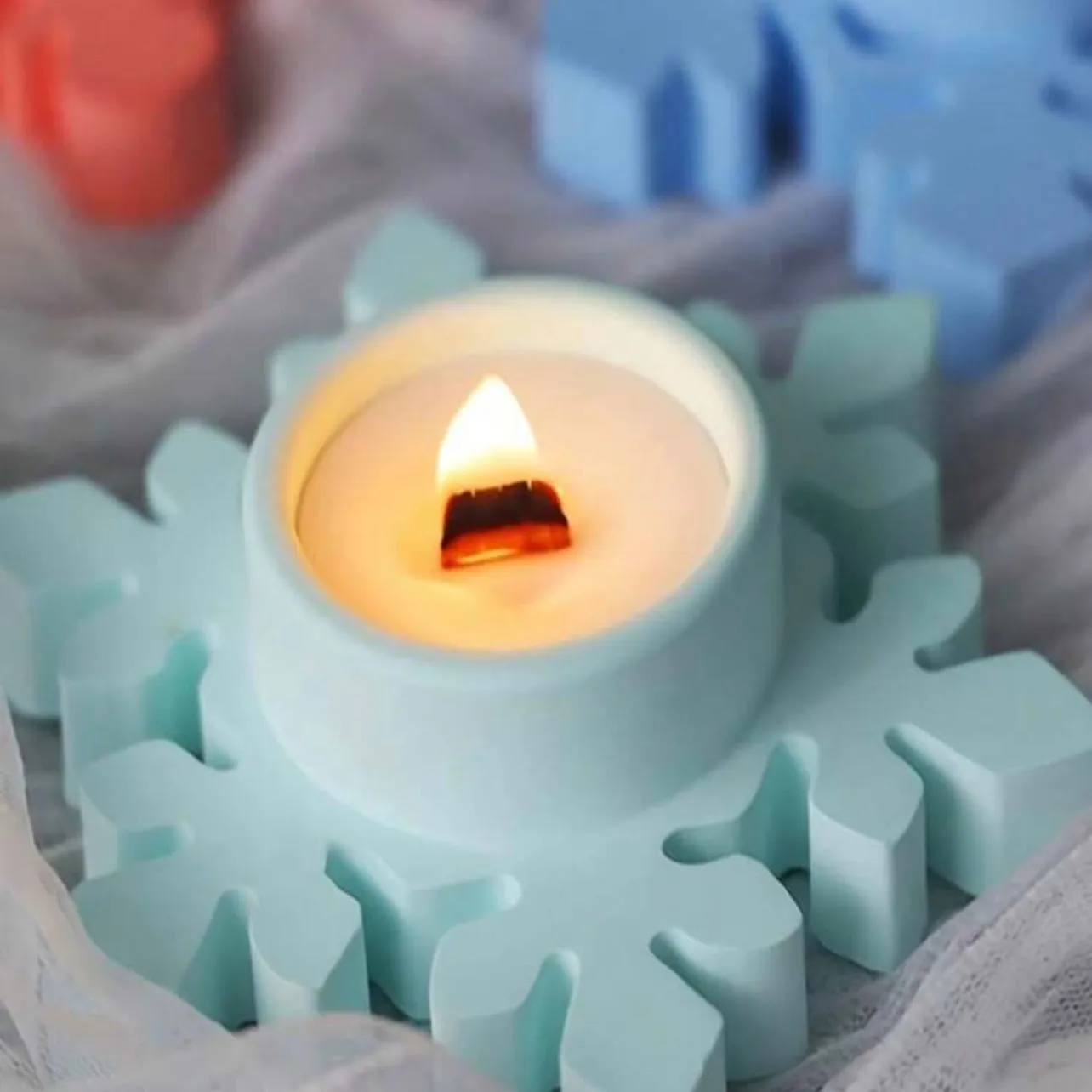 Snowflake Candle Holder Silicone Mold
