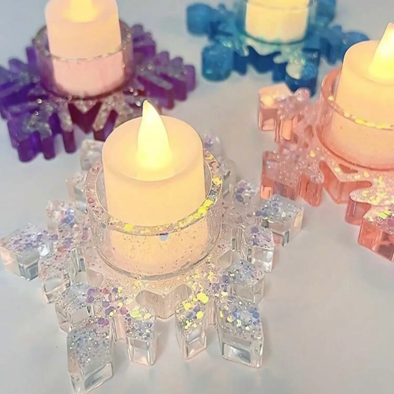 Snowflake Candle Holder Silicone Mold
