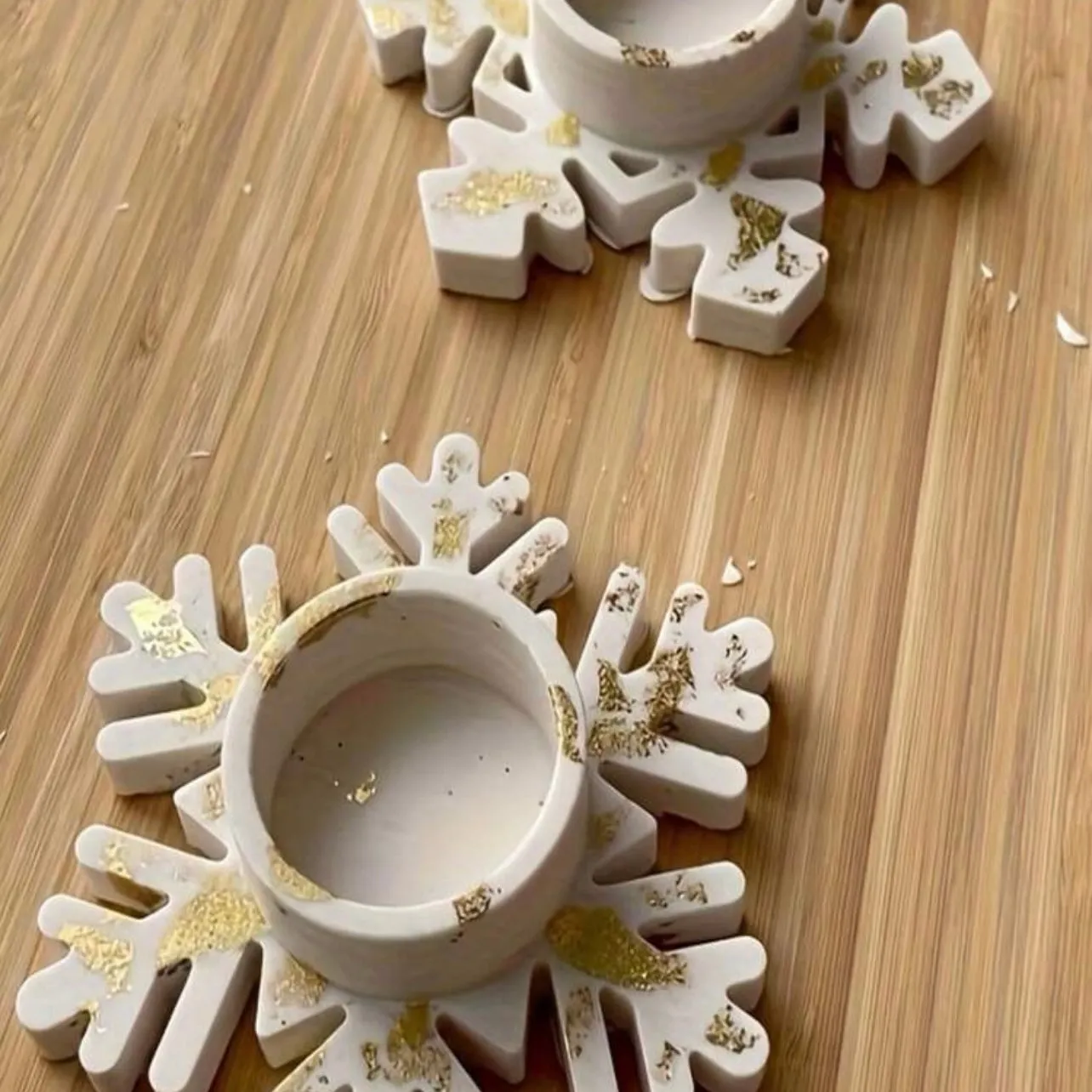 Snowflake Candle Holder Silicone Mold