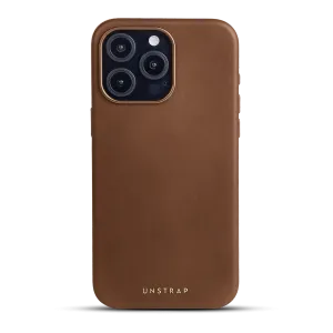 Soft Leather MagSafe iPhone Case - Cognac