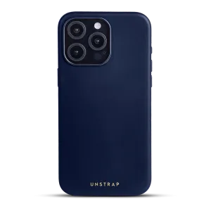 Soft Leather MagSafe iPhone Case - Navy