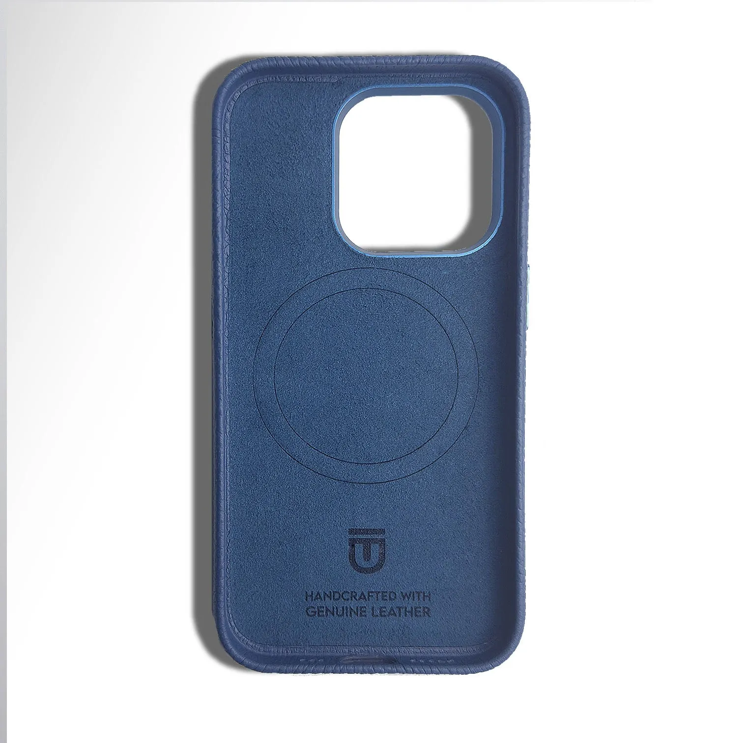 Soft Leather MagSafe iPhone Case - Navy