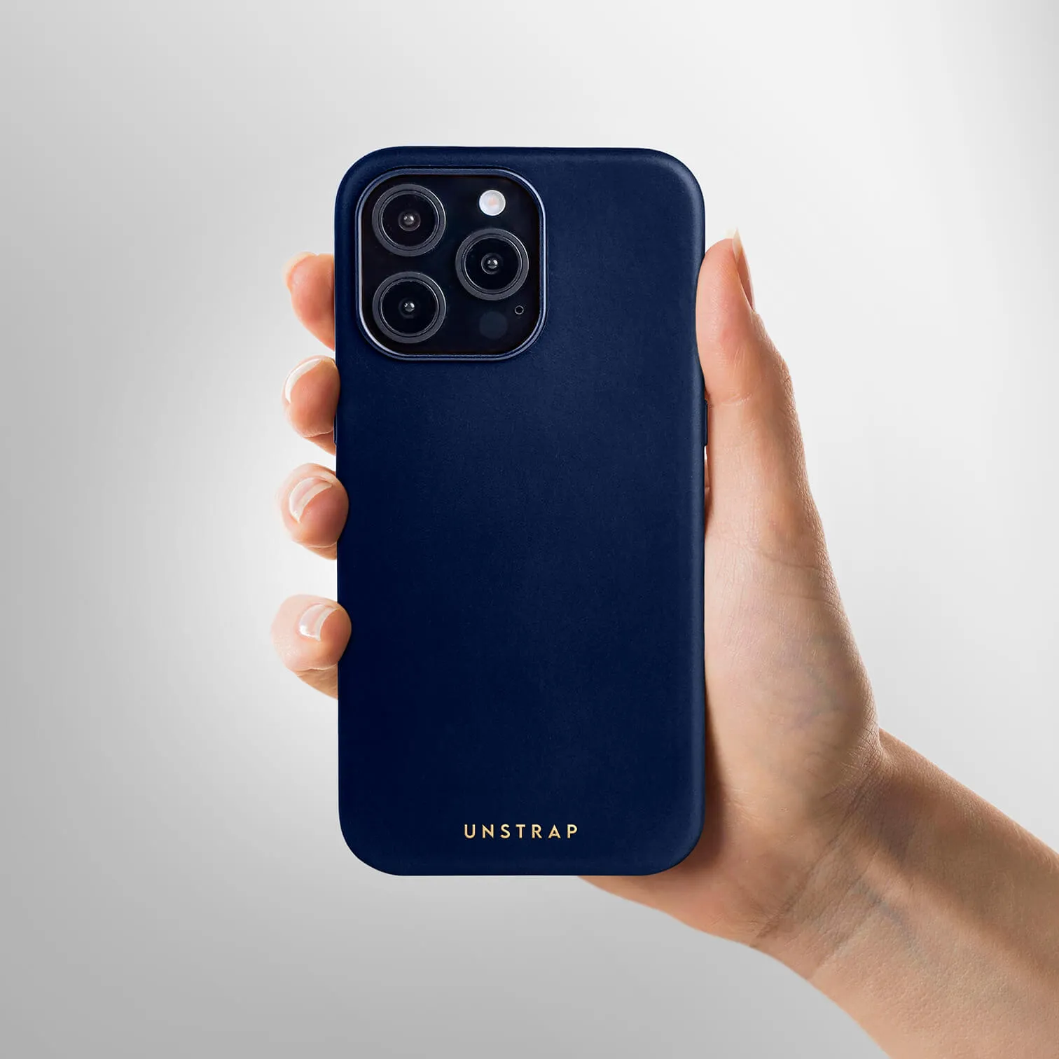 Soft Leather MagSafe iPhone Case - Navy