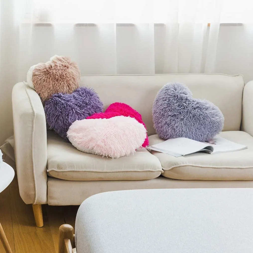 Softy Grey Heart Pillow