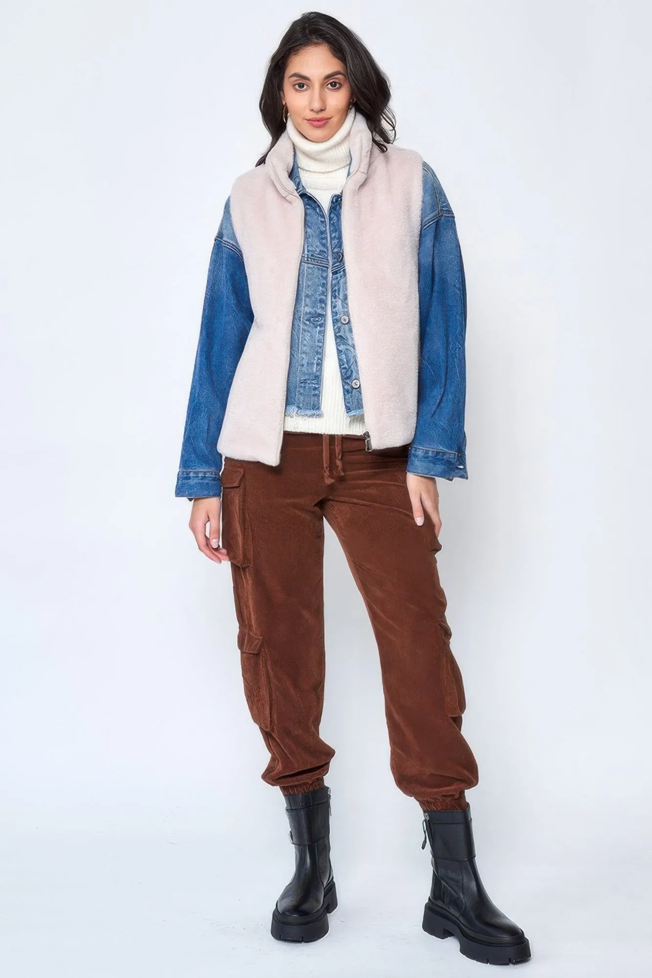 Solid Faux Fur Vest