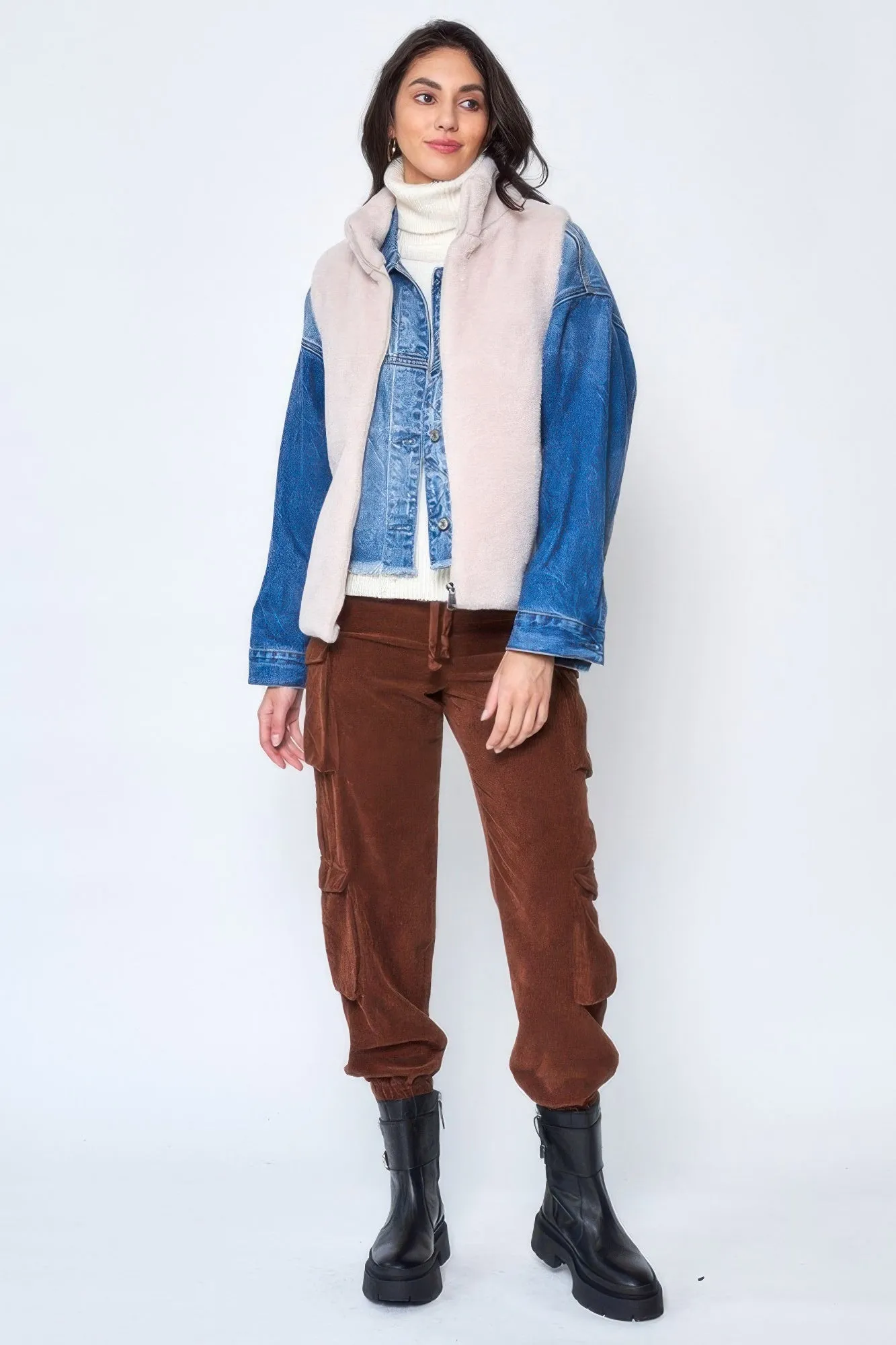 Solid Faux Fur Vest