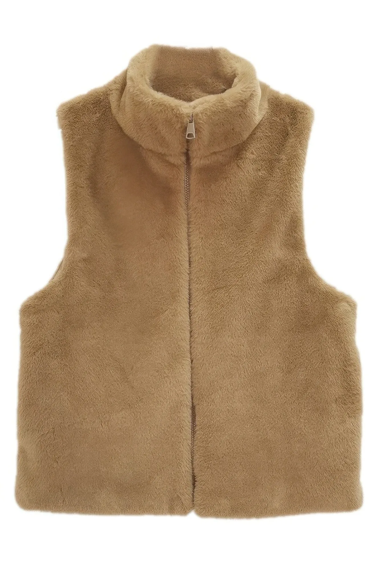 Solid Faux Fur Vest