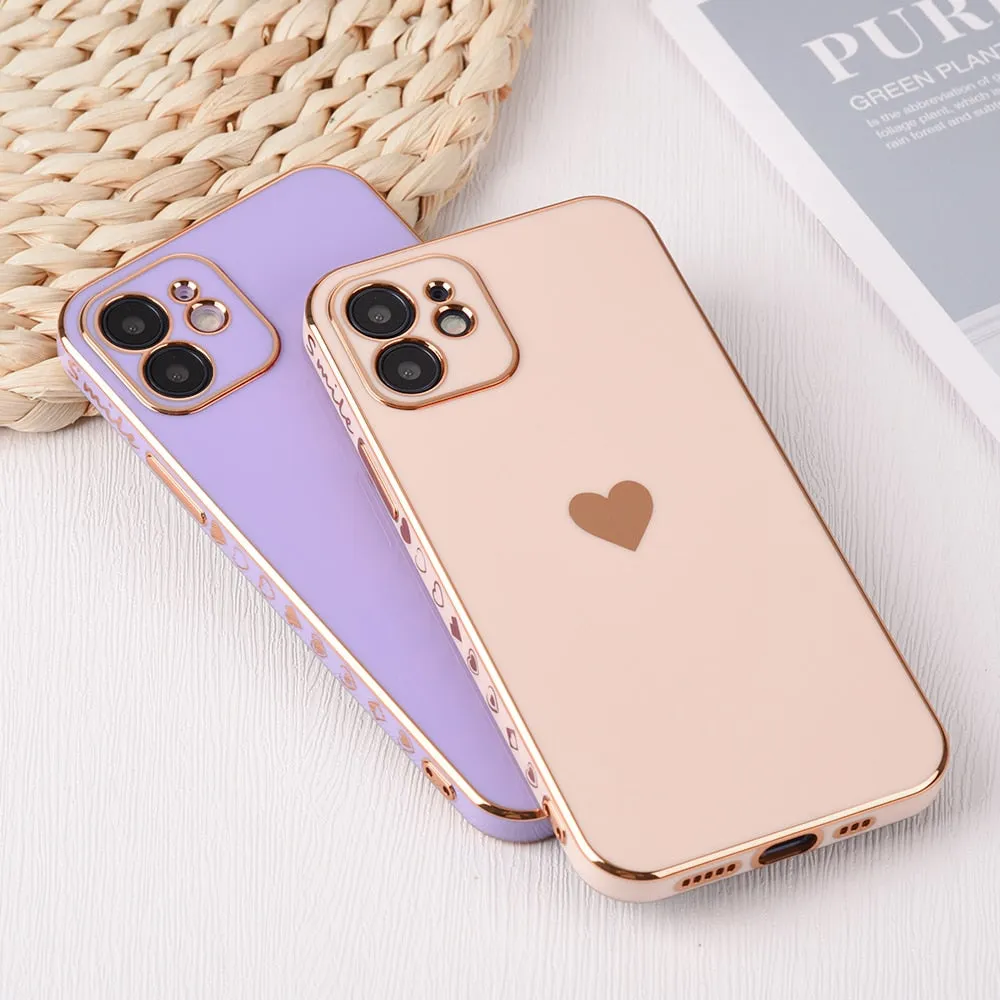 Solid Plating Lens Protection Phone Case For iPhone 12 11 Pro Max X XR XS Max 8  13 Pro Max Soft Cover Case
