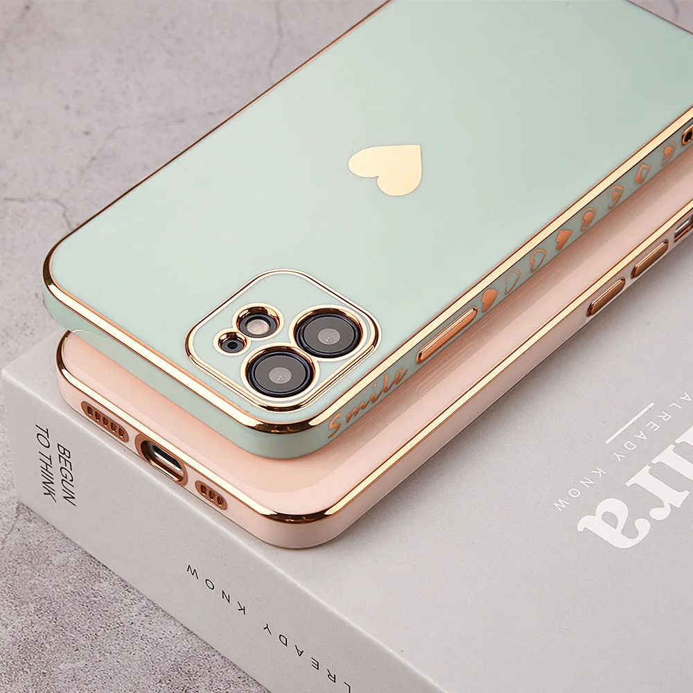 Solid Plating Lens Protection Phone Case For iPhone 12 11 Pro Max X XR XS Max 8  13 Pro Max Soft Cover Case
