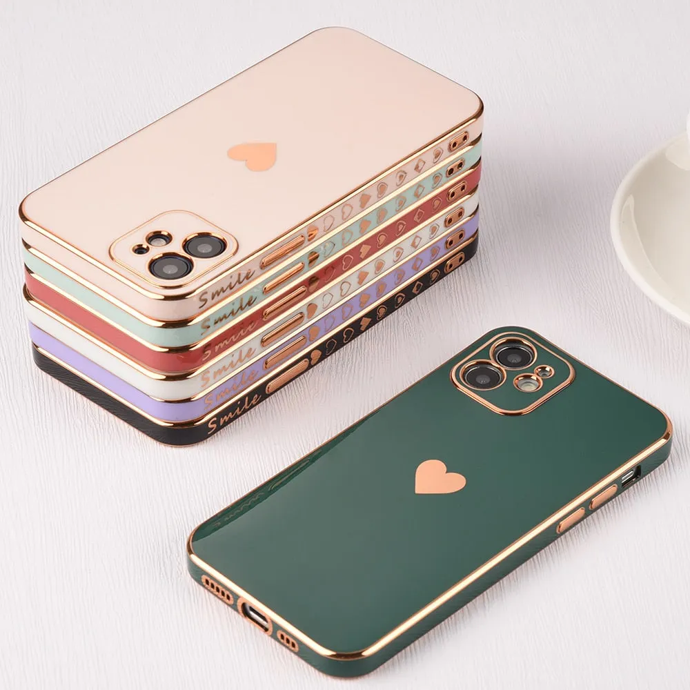 Solid Plating Lens Protection Phone Case For iPhone 12 11 Pro Max X XR XS Max 8  13 Pro Max Soft Cover Case