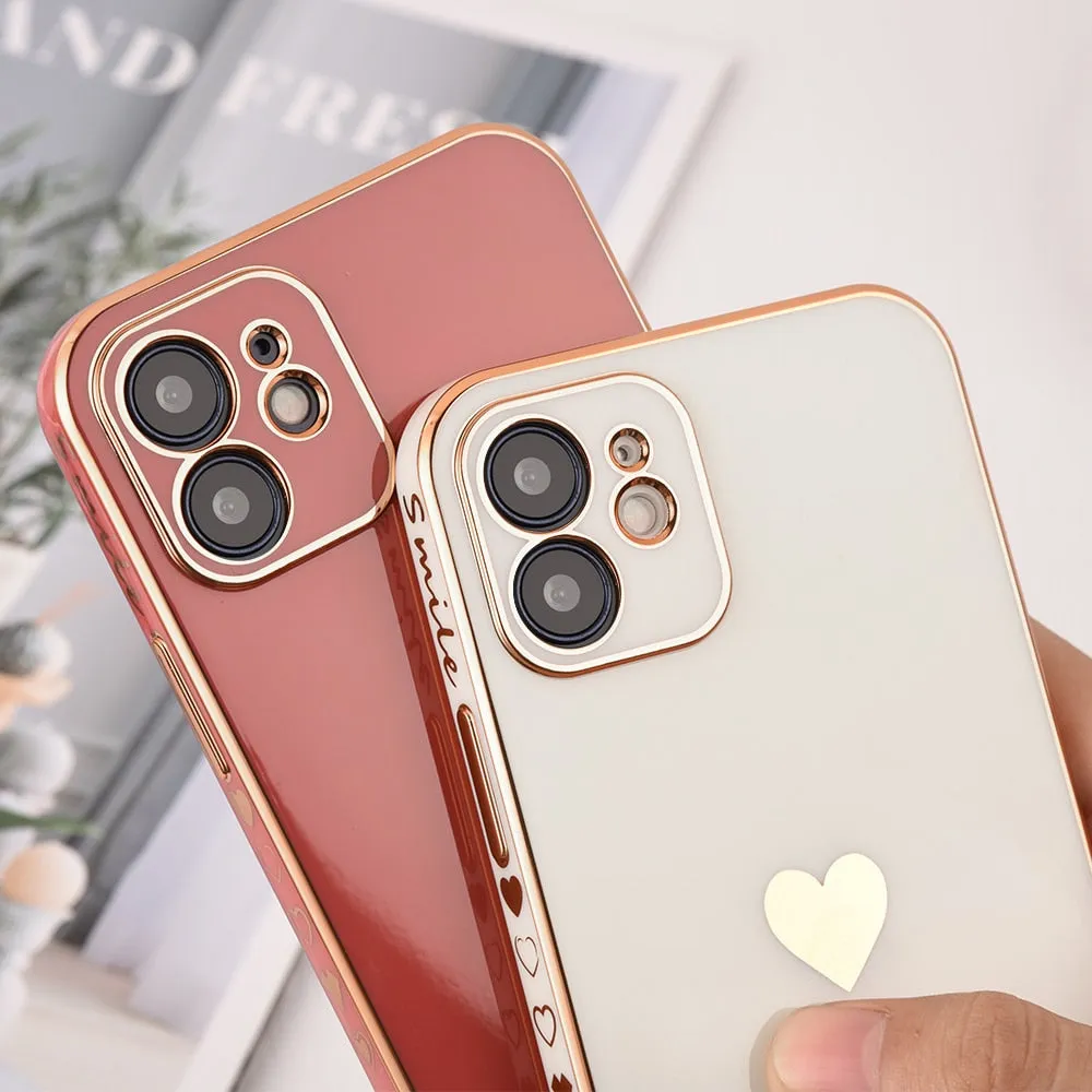 Solid Plating Lens Protection Phone Case For iPhone 12 11 Pro Max X XR XS Max 8  13 Pro Max Soft Cover Case