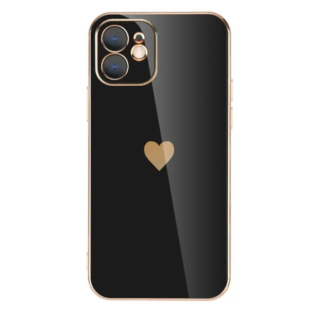 Solid Plating Lens Protection Phone Case For iPhone 12 11 Pro Max X XR XS Max 8  13 Pro Max Soft Cover Case