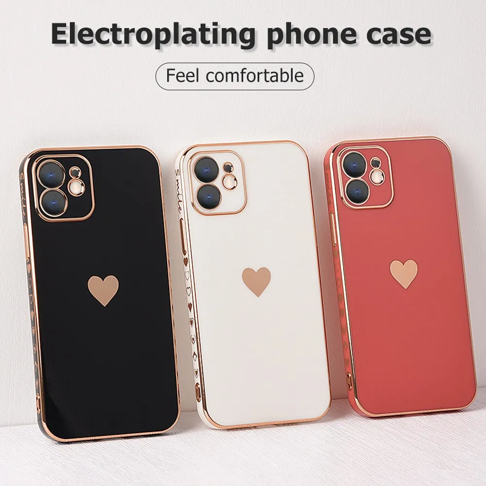 Solid Plating Lens Protection Phone Case For iPhone 12 11 Pro Max X XR XS Max 8  13 Pro Max Soft Cover Case