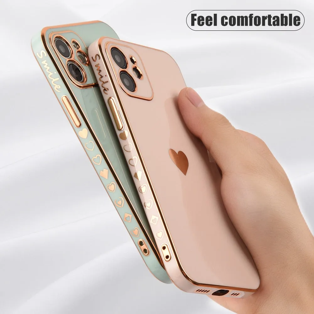 Solid Plating Lens Protection Phone Case For iPhone 12 11 Pro Max X XR XS Max 8  13 Pro Max Soft Cover Case