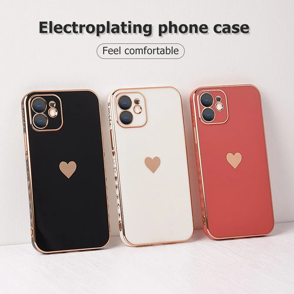 Solid Plating Lens Protection Phone Case For iPhone 12 11 Pro Max X XR XS Max 8  13 Pro Max Soft Cover Case