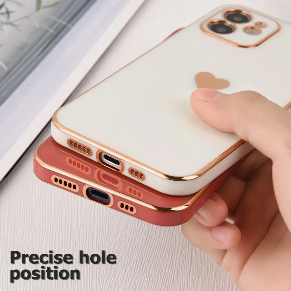 Solid Plating Lens Protection Phone Case For iPhone 12 11 Pro Max X XR XS Max 8  13 Pro Max Soft Cover Case