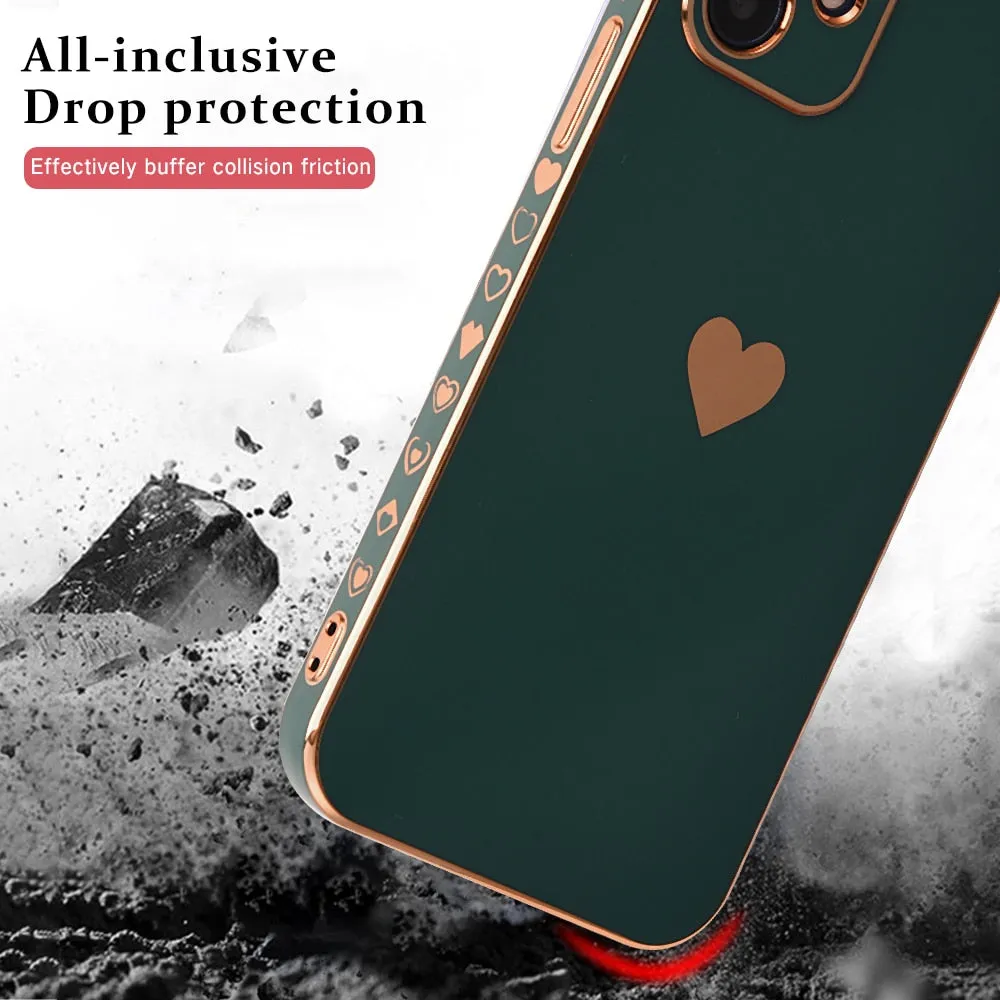 Solid Plating Lens Protection Phone Case For iPhone 12 11 Pro Max X XR XS Max 8  13 Pro Max Soft Cover Case