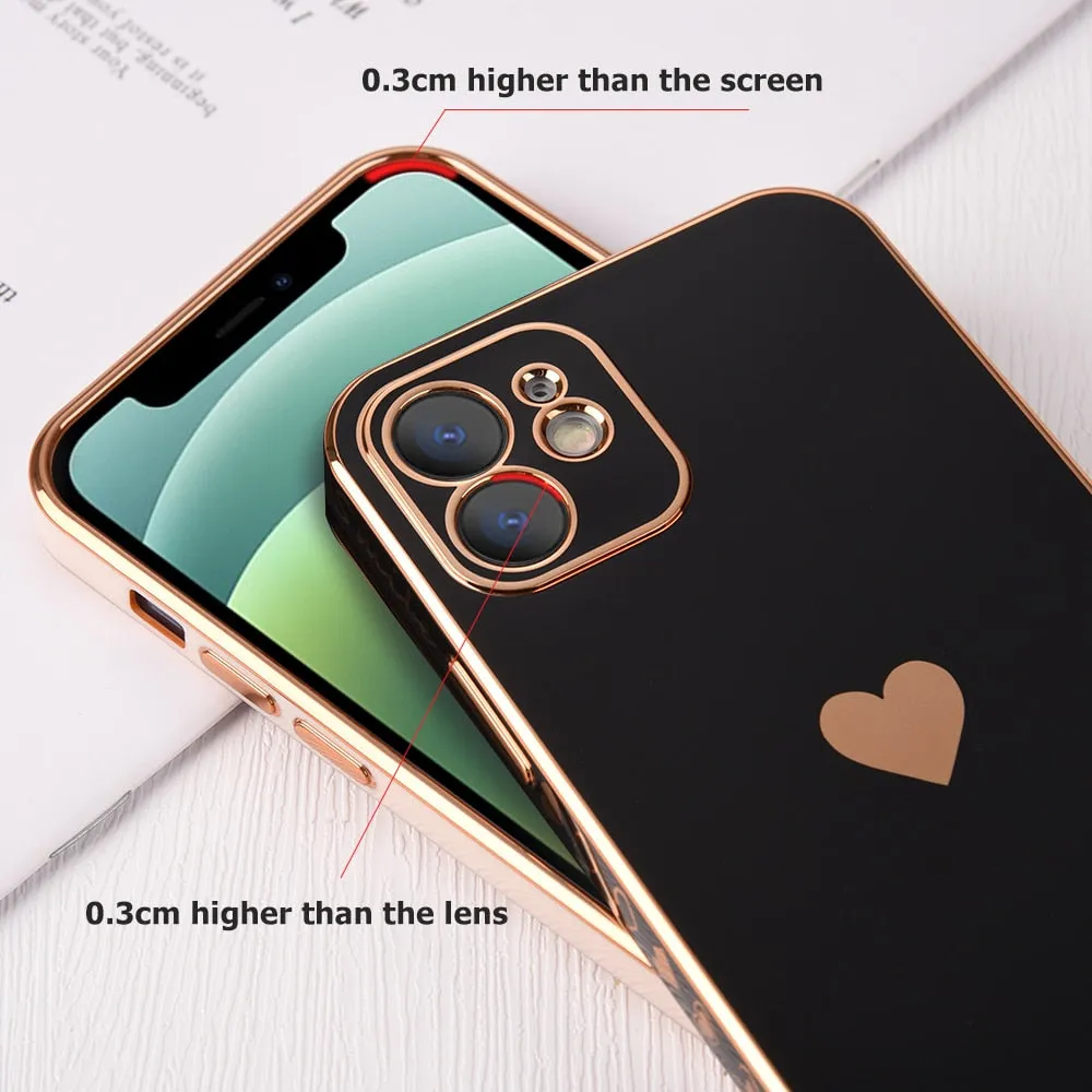 Solid Plating Lens Protection Phone Case For iPhone 12 11 Pro Max X XR XS Max 8  13 Pro Max Soft Cover Case