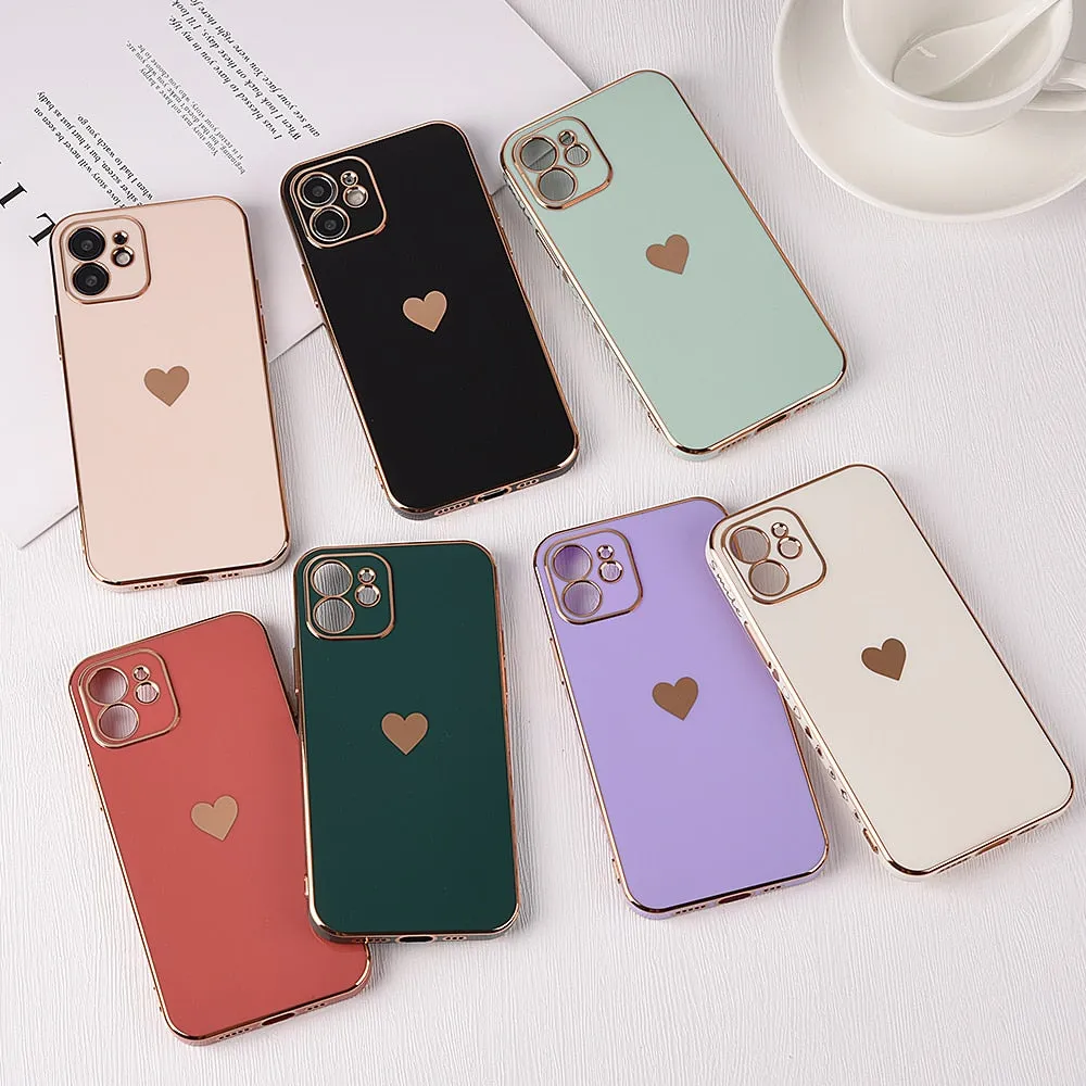 Solid Plating Lens Protection Phone Case For iPhone 12 11 Pro Max X XR XS Max 8  13 Pro Max Soft Cover Case