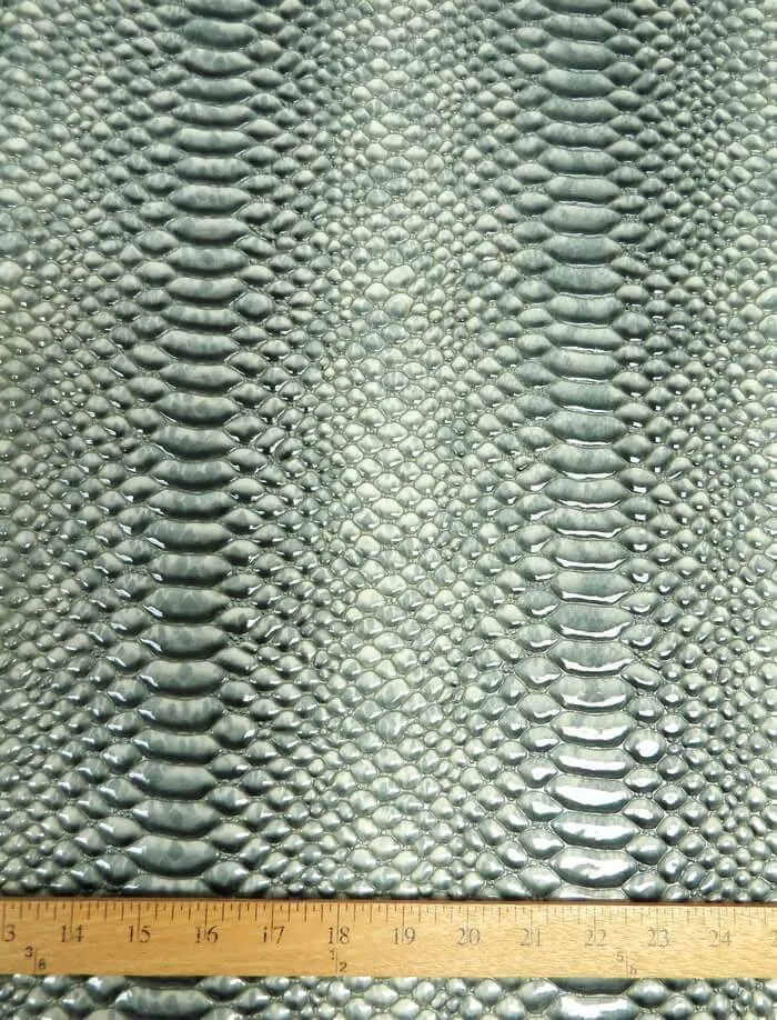 Southern Brown Shiny 3D Serpent Snake Embossed Vinyl Fabric / Sold by the Yard