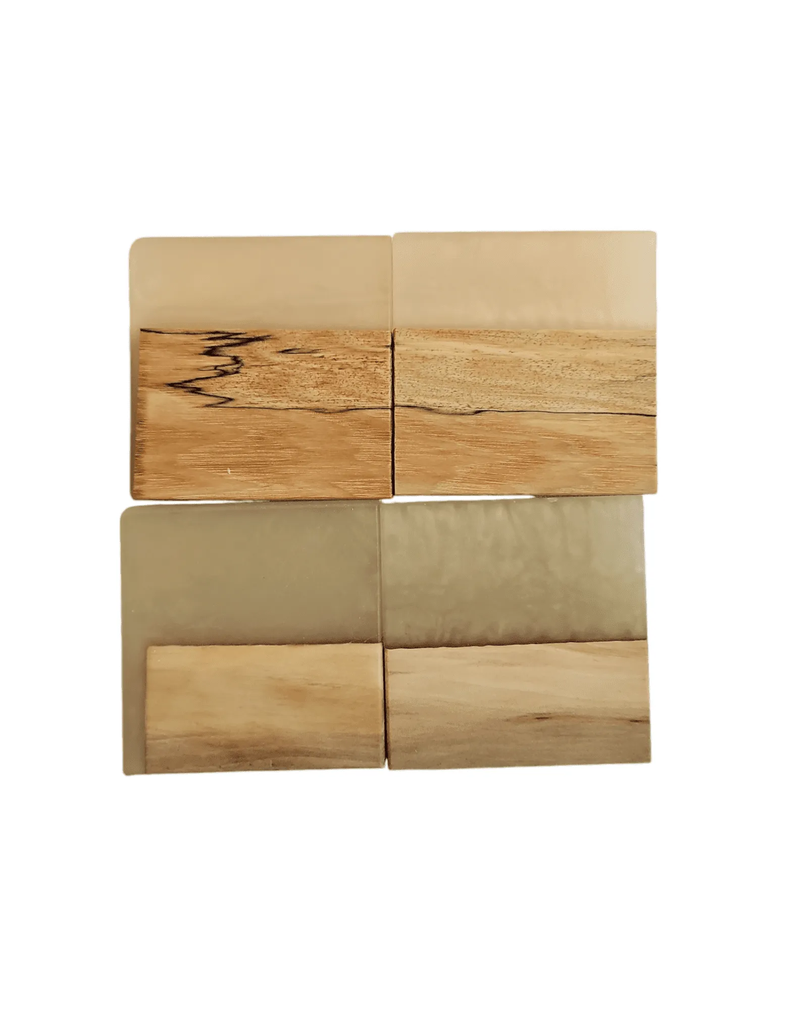 Spalted Hickory with Mix Tan Epoxy Coaster