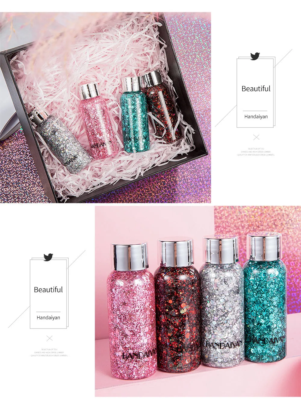 Sparkling Glitter Eye Shadow Gel for Party, Nightclub, and Stage Makeup - Long-lasting Shiny Body Glitter Cream