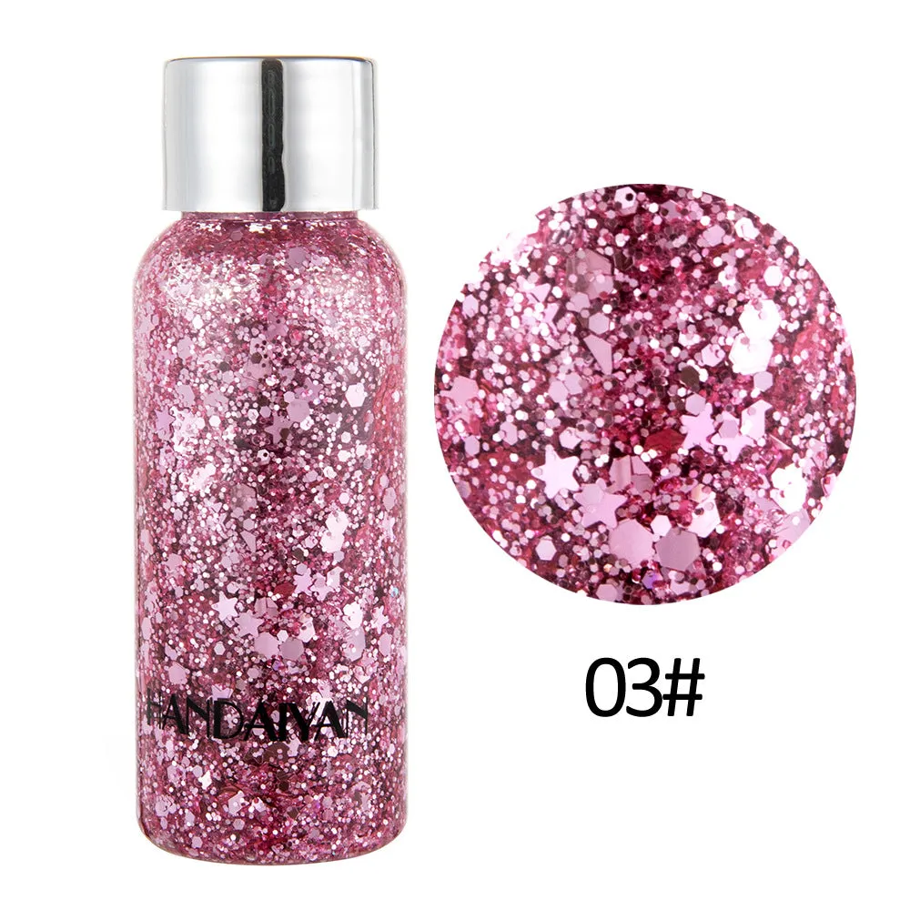 Sparkling Glitter Eye Shadow Gel for Party, Nightclub, and Stage Makeup - Long-lasting Shiny Body Glitter Cream