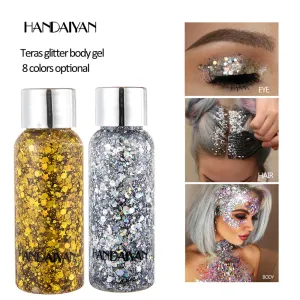 Sparkling Glitter Eye Shadow Gel for Party, Nightclub, and Stage Makeup - Long-lasting Shiny Body Glitter Cream