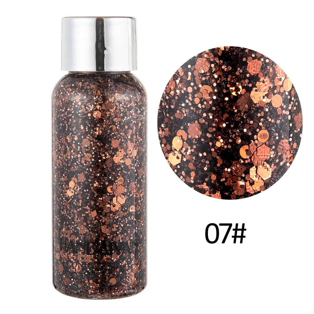 Sparkling Glitter Eye Shadow Gel for Party, Nightclub, and Stage Makeup - Long-lasting Shiny Body Glitter Cream