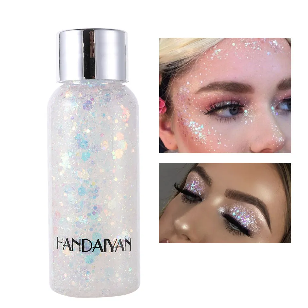 Sparkling Glitter Eye Shadow Gel for Party, Nightclub, and Stage Makeup - Long-lasting Shiny Body Glitter Cream