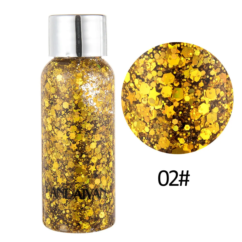 Sparkling Glitter Eye Shadow Gel for Party, Nightclub, and Stage Makeup - Long-lasting Shiny Body Glitter Cream
