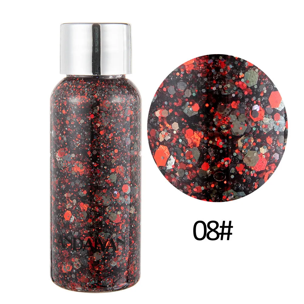 Sparkling Glitter Eye Shadow Gel for Party, Nightclub, and Stage Makeup - Long-lasting Shiny Body Glitter Cream