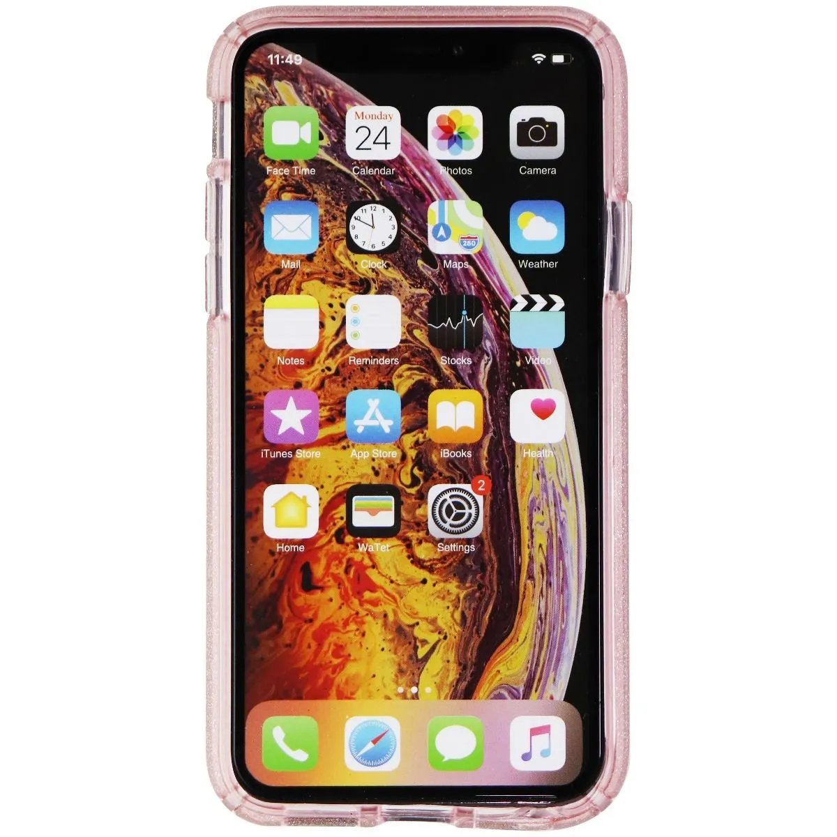 Speck Presidio Clear   Glitter Case for iPhone Xs / X - Bella Pink / Glitter