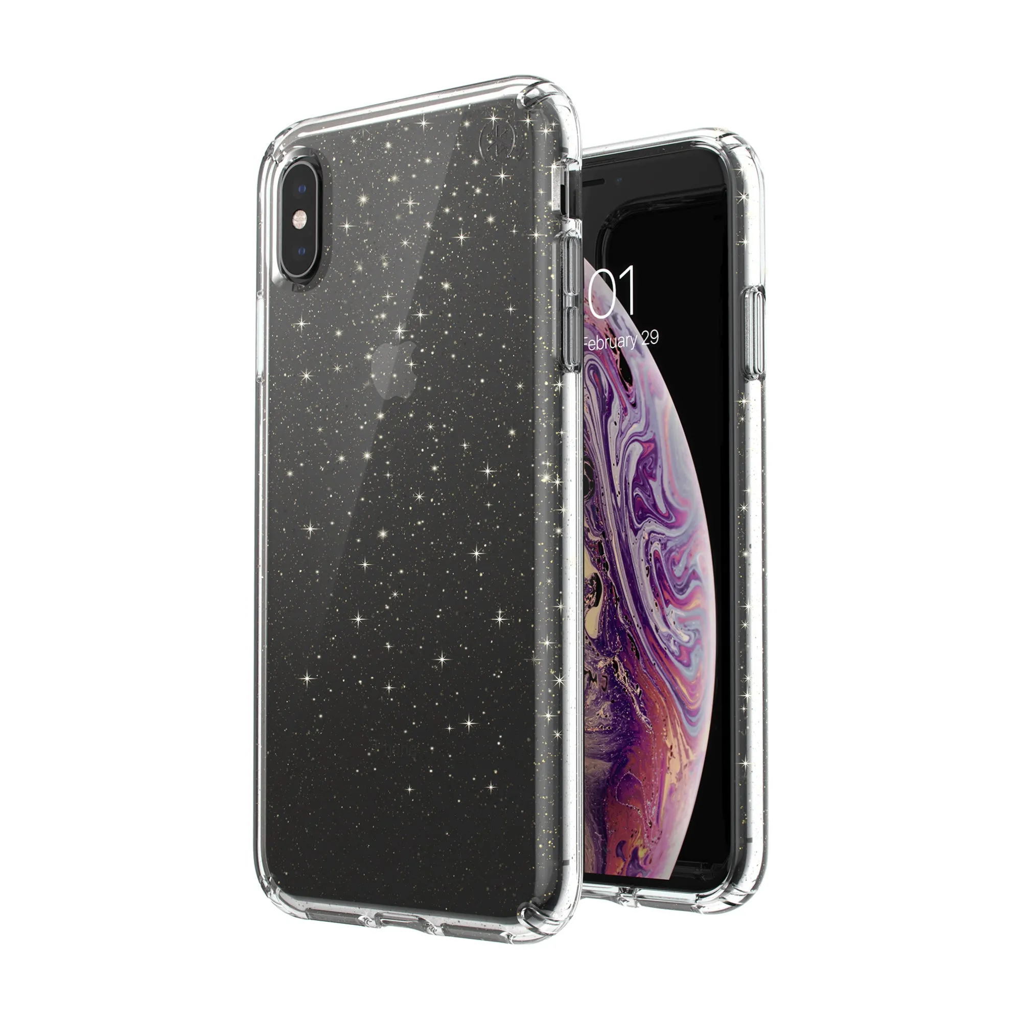Speck - Presidio Clear   Glitter for iPhone XS Max - Gold