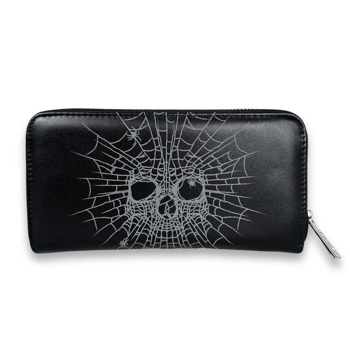 Spiderweb Skull Leatherette Wallet