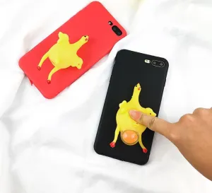 Squishy Chicken Phone Cases for iPhone 7 6 6s plus Case 3D Cute Soft Silicone Funny Chicken Laying Egg