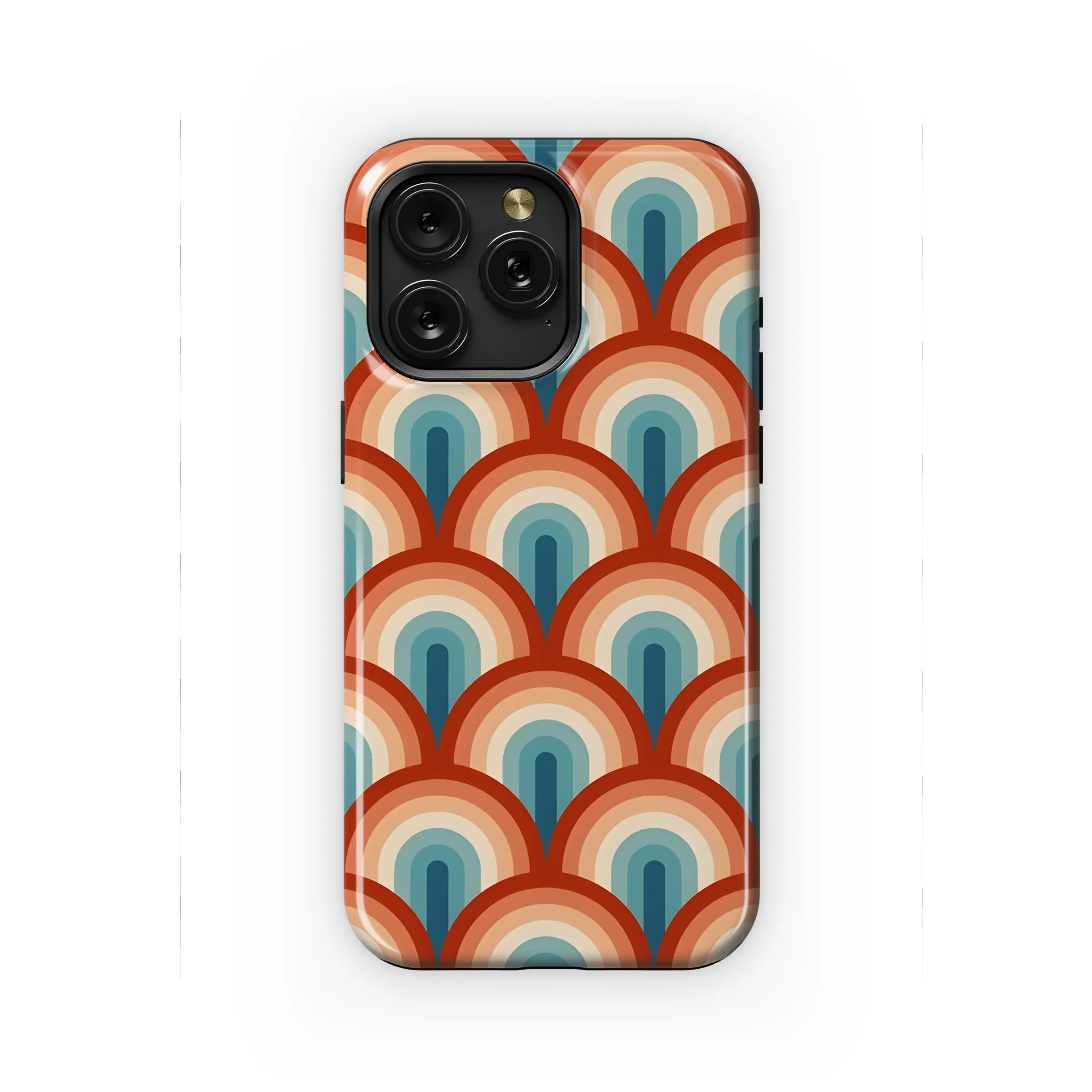 Striped Retro 70s Rainbow Phone Case iPhone Samsung Cover Pixel 2337