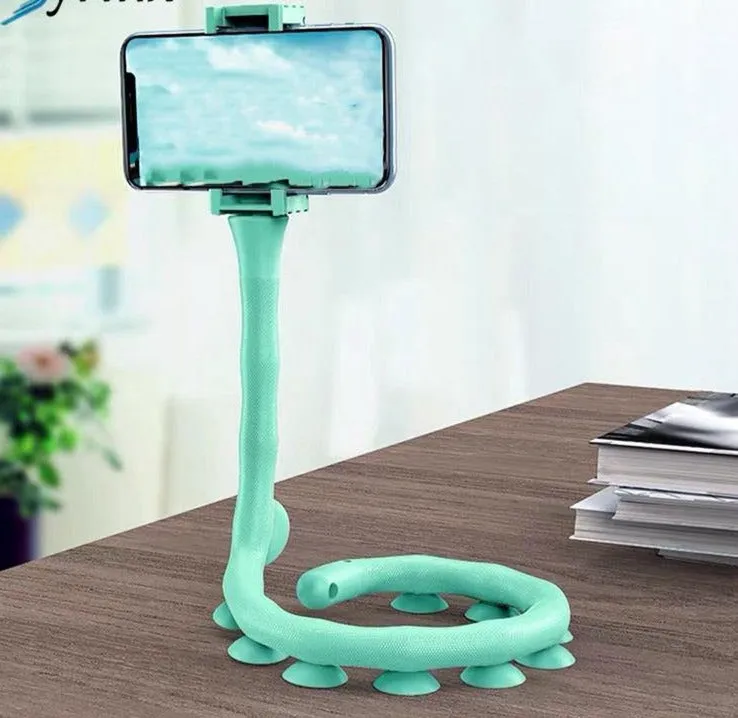 Suction Cup Lazy Phone Holder Caterpillar Cell Phone Holder Desktop Flexible Worm Car Mount Home Cute Phone Wall Bracket Bicycle