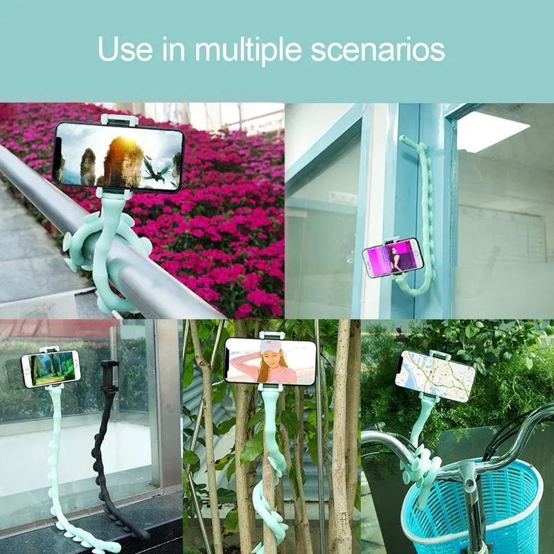 Suction Cup Lazy Phone Holder Caterpillar Cell Phone Holder Desktop Flexible Worm Car Mount Home Cute Phone Wall Bracket Bicycle