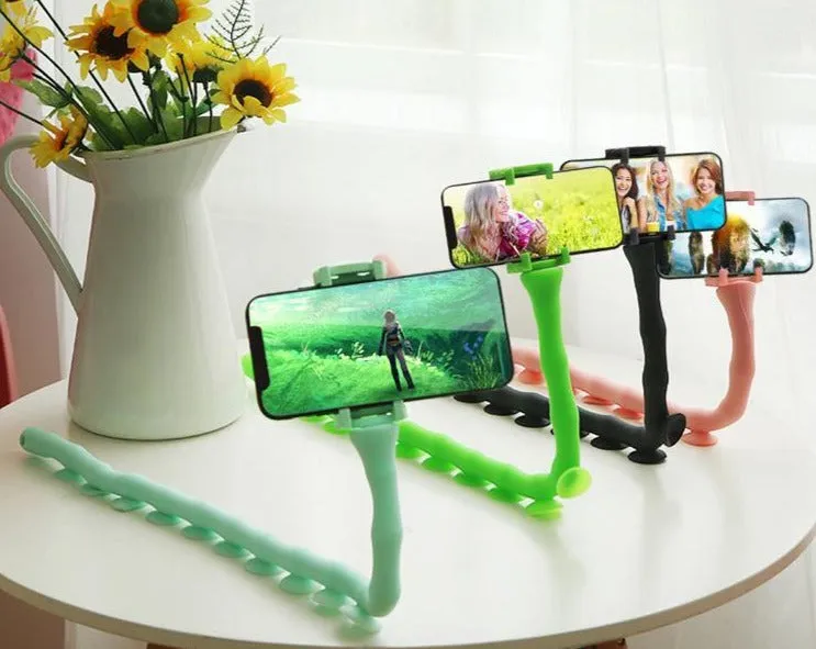 Suction Cup Lazy Phone Holder Caterpillar Cell Phone Holder Desktop Flexible Worm Car Mount Home Cute Phone Wall Bracket Bicycle