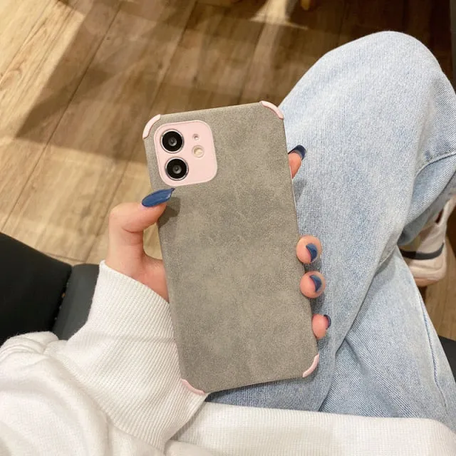 Suede Leather iPhone Case